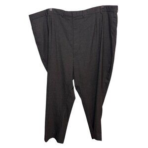 Mens Gray Dress Pants 56R Classic Fit Wool Blend Tailored Trousers